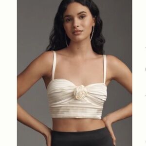 Brand New Pleated Rosette Bustier by Anthropologie